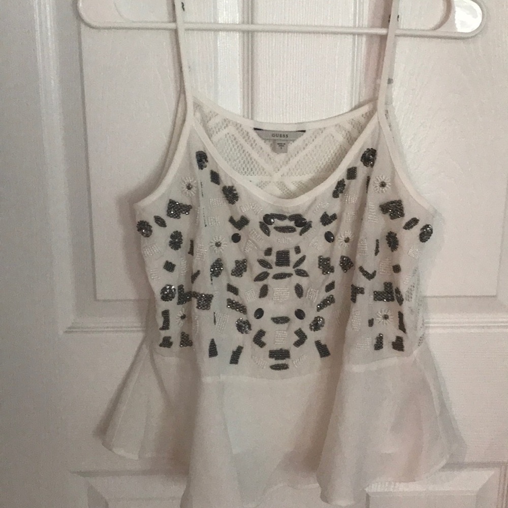 Guess beaded embellished tank